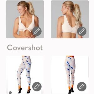 Tavi @Neiman Marcus Sunrise Tie Front Bra & Geo High Waisted 7/8 Tights Set SzXS